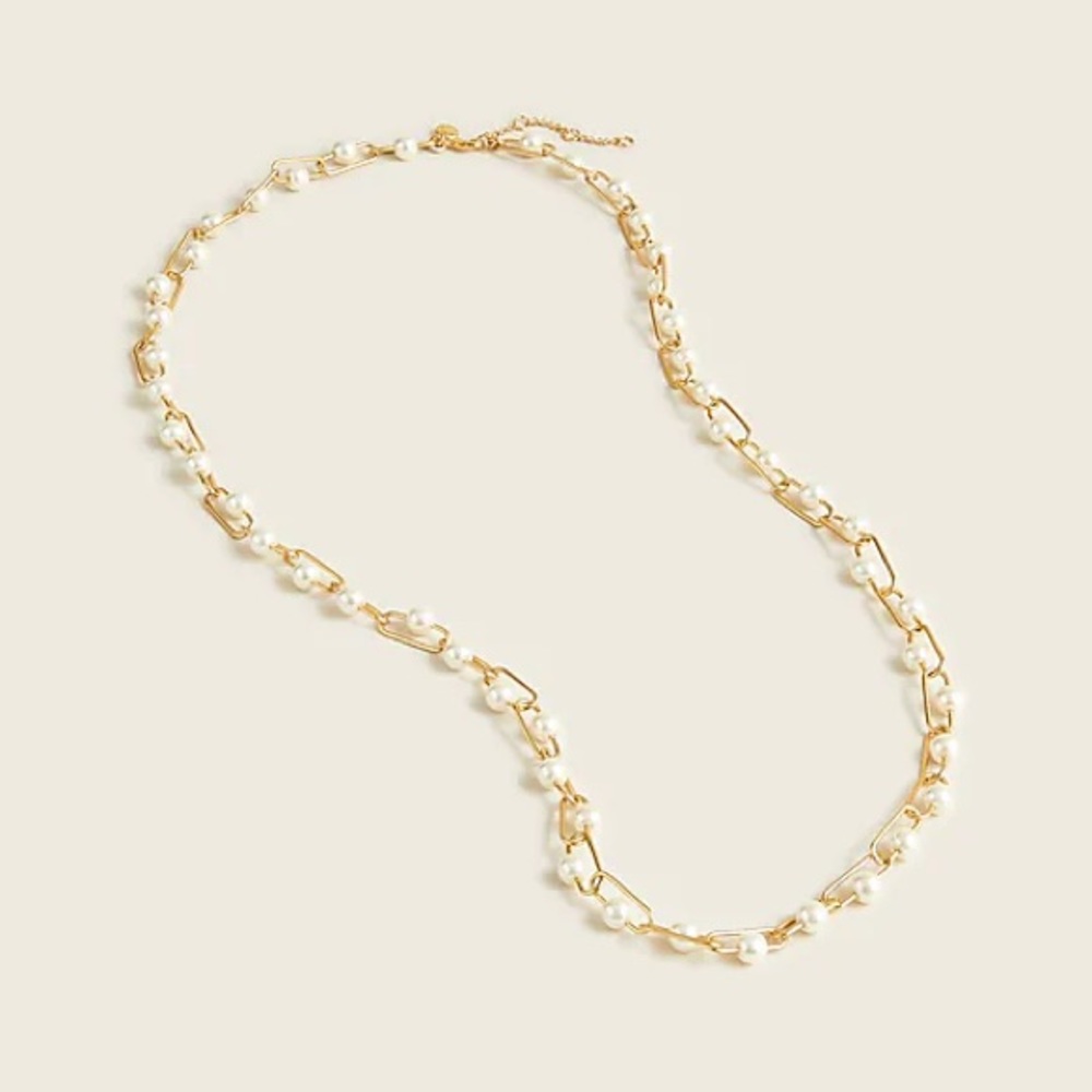 J. Crew Pearl chain long necklace